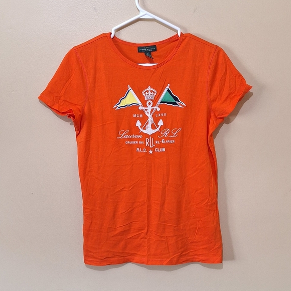 Lauren Ralph Lauren Tops - Lauren Ralph Lauren RLC Club Embroidered Beaded Sailing Themed Tshirt